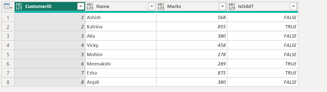 Number.IsOdd function in Power Query