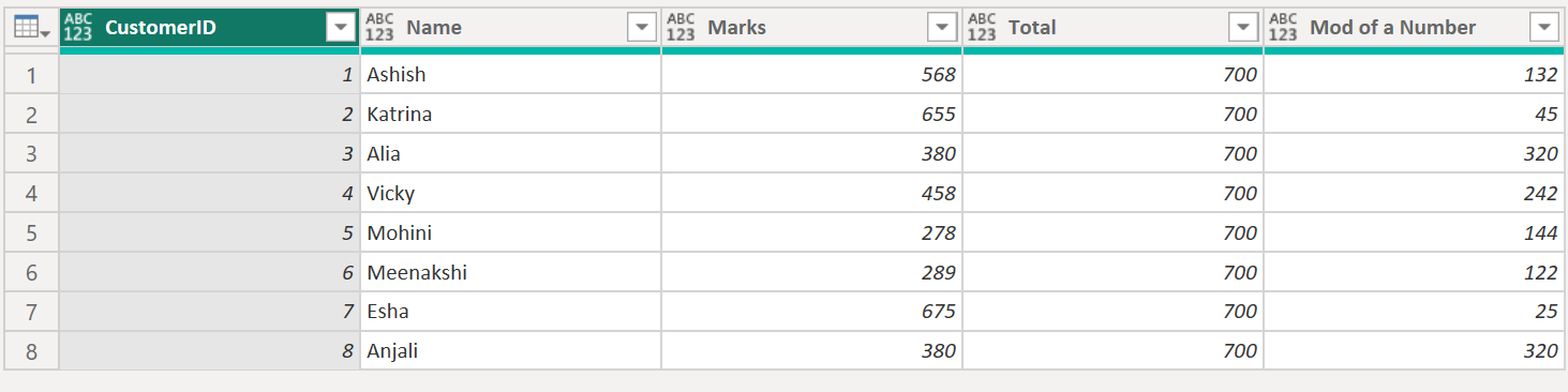 Number.Mod function in Power Query