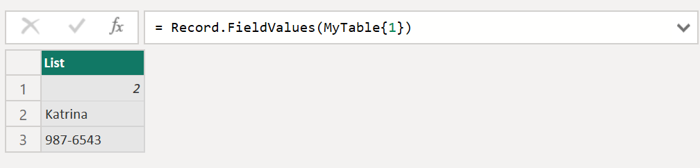 Record.FieldValues function in Power Query