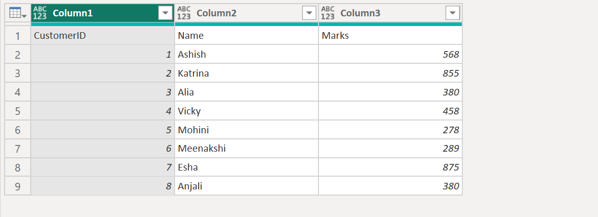 Table.DemoteHeaders function in Power Query