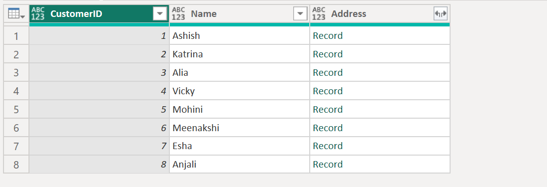 Table.ExpandRecordColumn function in Power Query