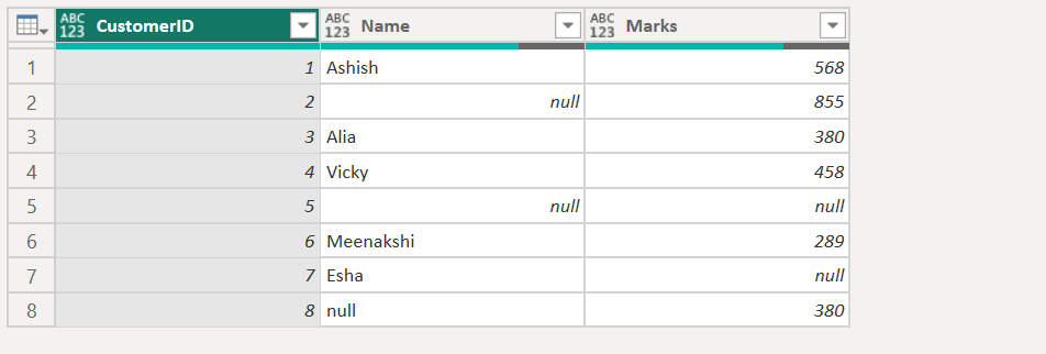 Table.FillDown function in Power Query