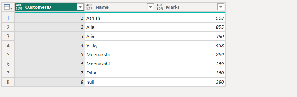 Table.FillUp function in Power Query