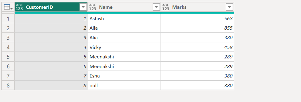 Table.FillUp function in Power Query