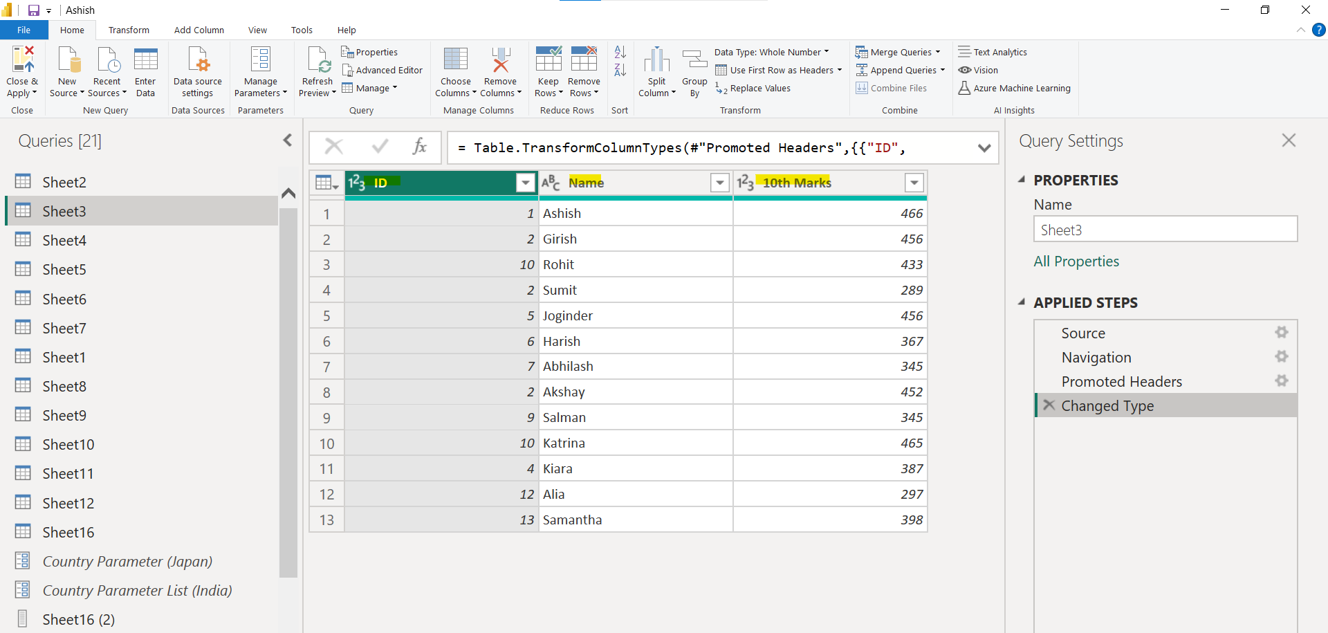 Table.PrefixColumns function in Power Query