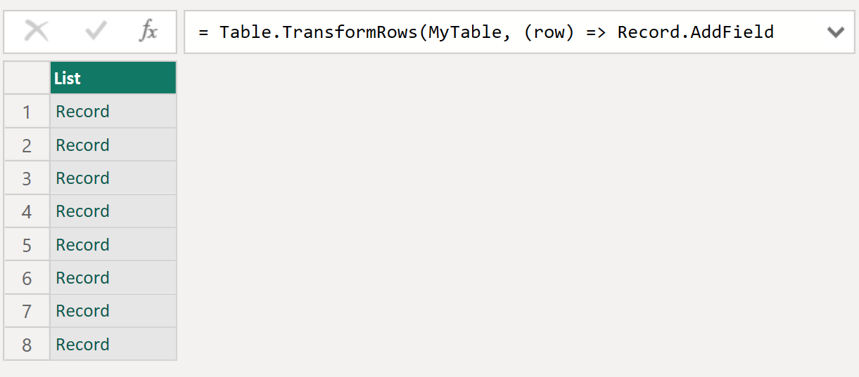 Table.TransformRows function in Power Query Table.TransformRows function in Power Query