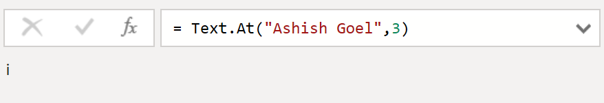 Text.At function in Power Query