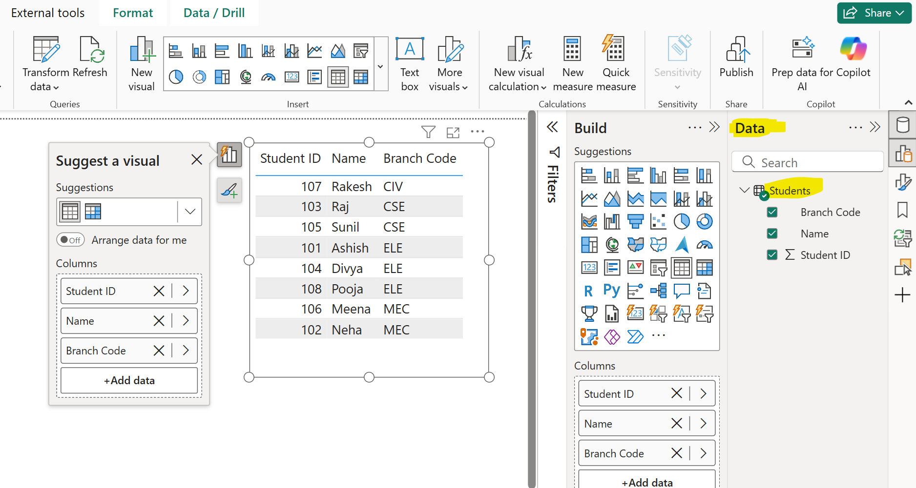 Enter data in Power BI Enter data in Power BI