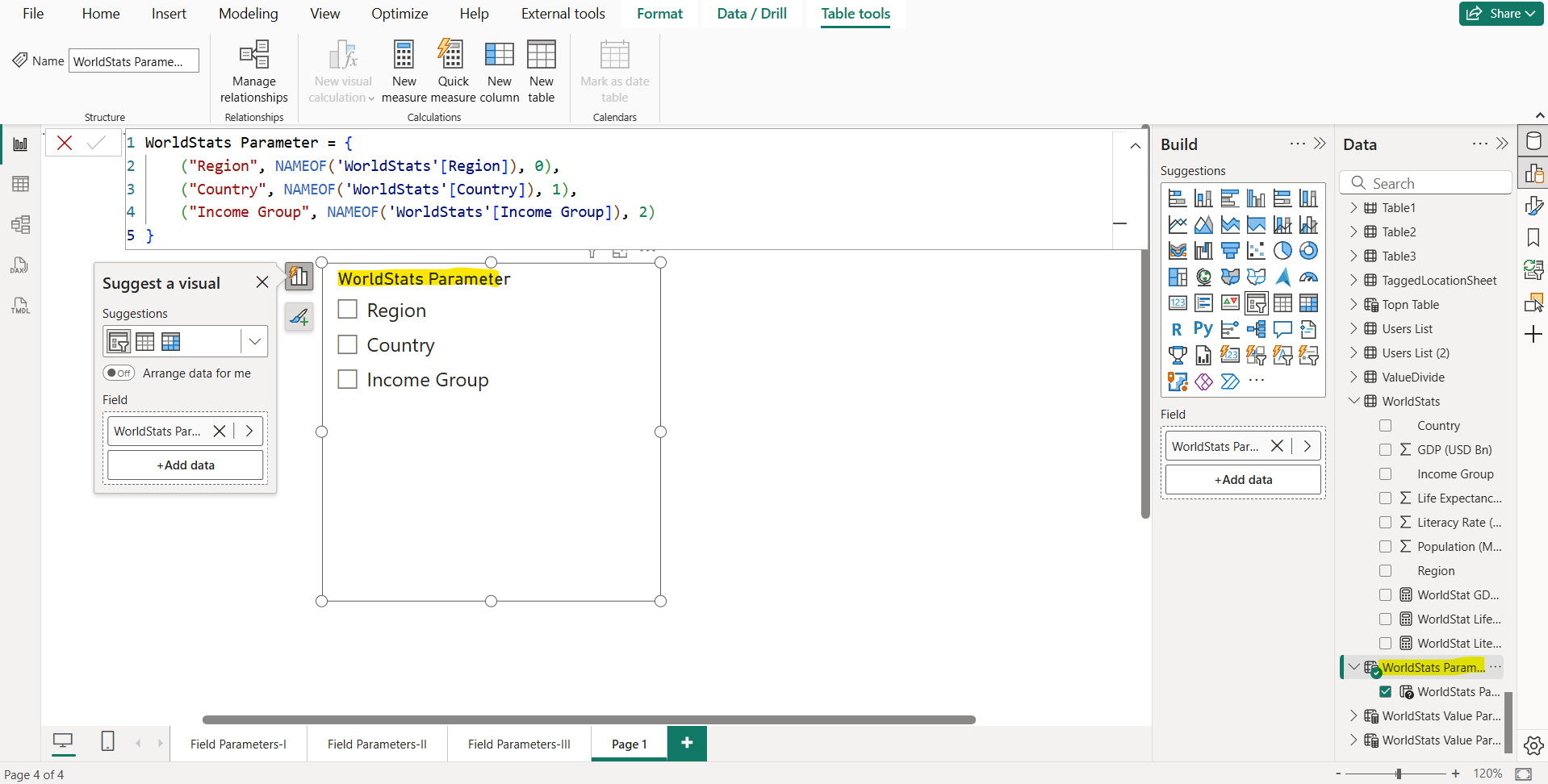 Field Parameters in Power BI Field Parameters in Power BI