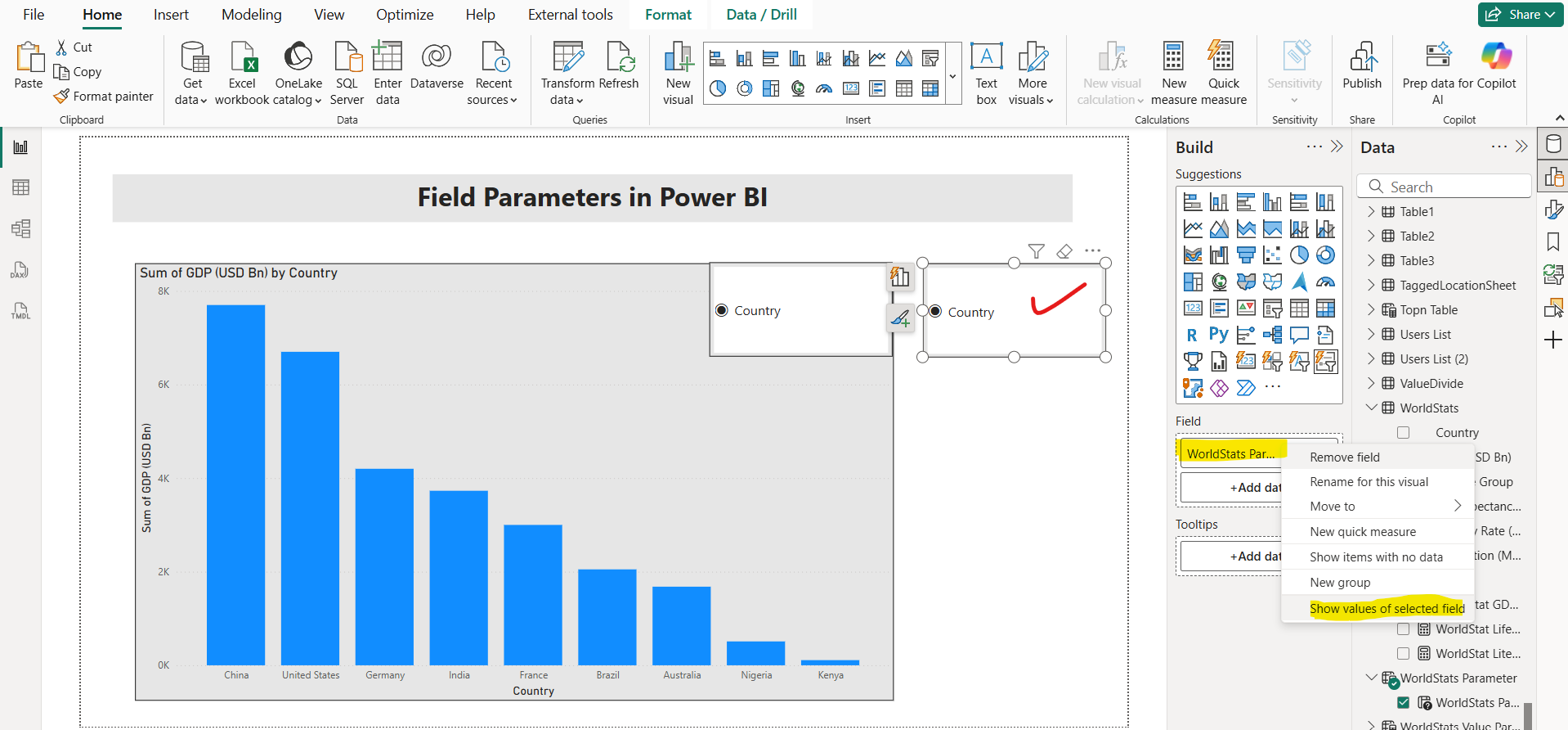 Field Parameters in Power BI Field Parameters in Power BI