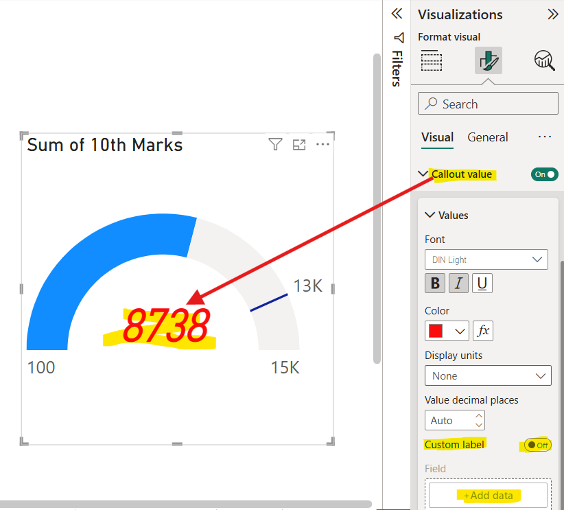 Gauge chart in Power BI