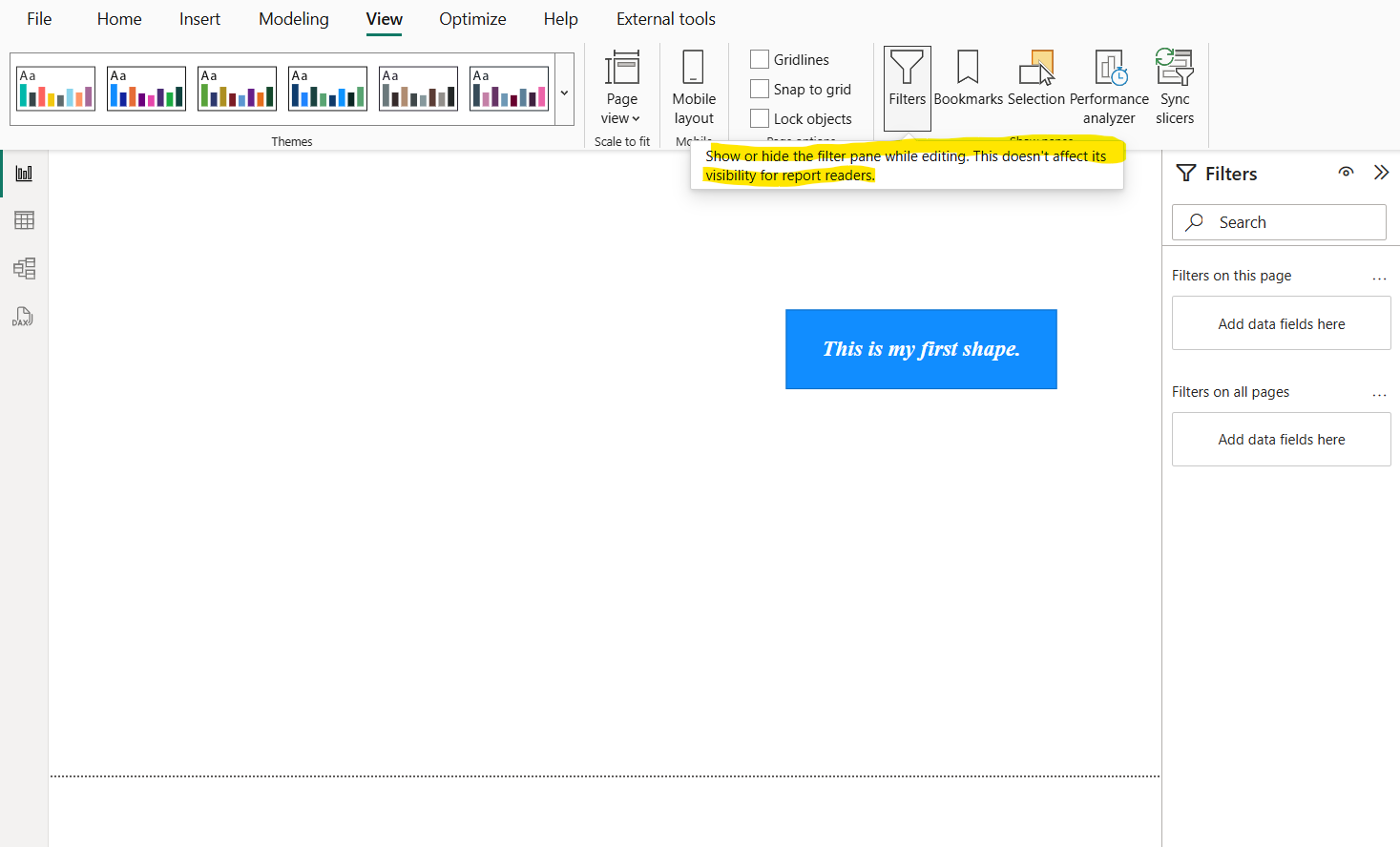 Filters Pane in the Power BI Filters Pane in the Power BI