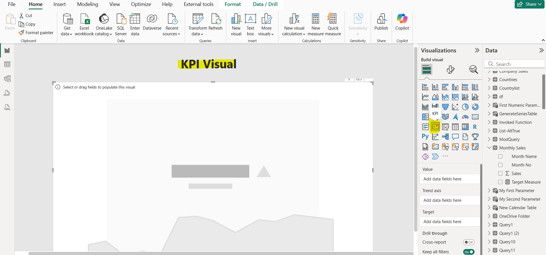KPI visual in Power BI KPI visual in Power BI