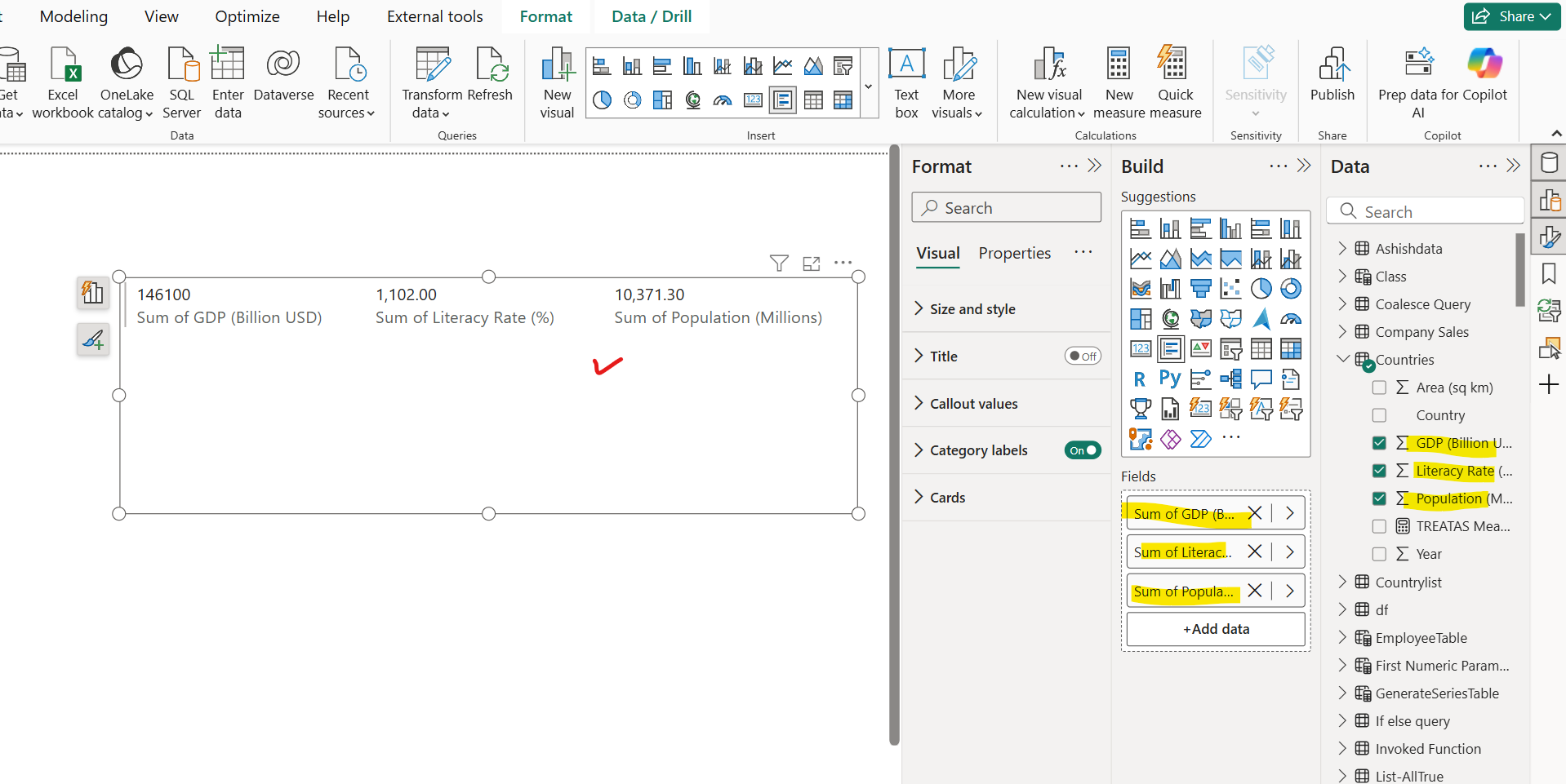 Multi-row Card visualization in Power BI