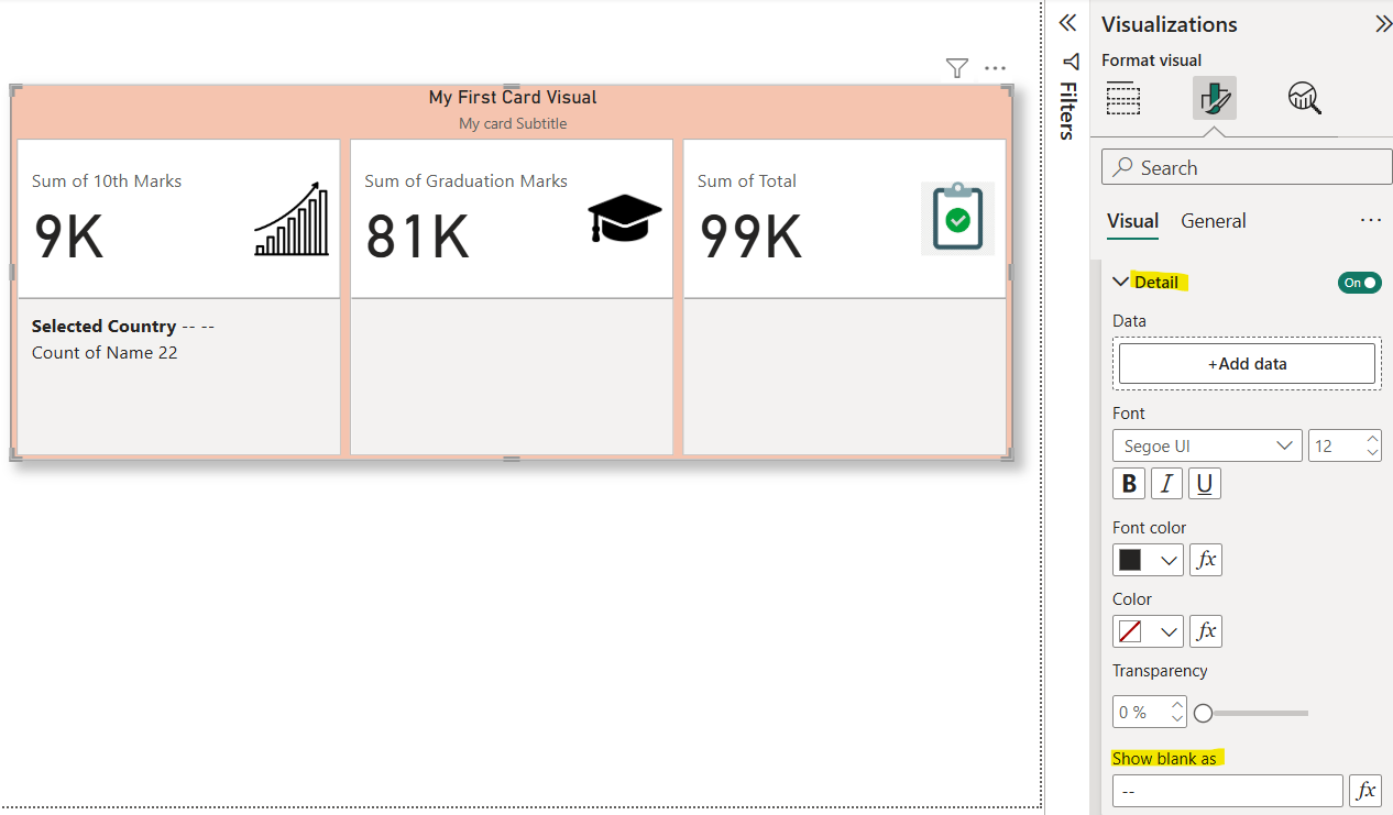 New Card visualization in Power BI