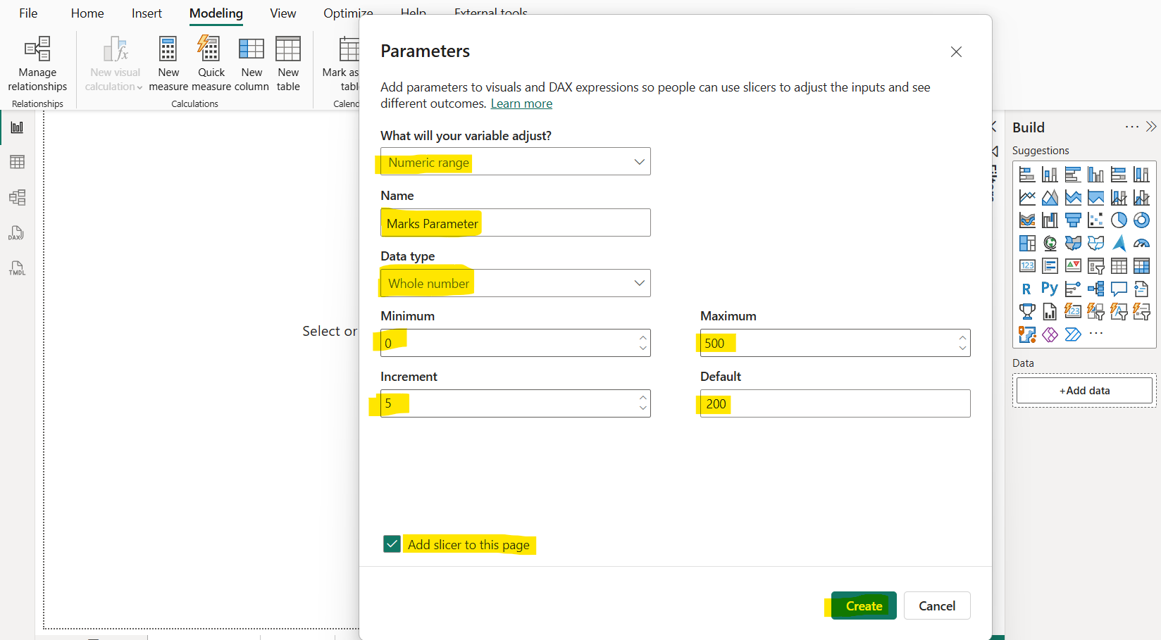 Numeric range parameters in Power BI Numeric range parameters in Power BI