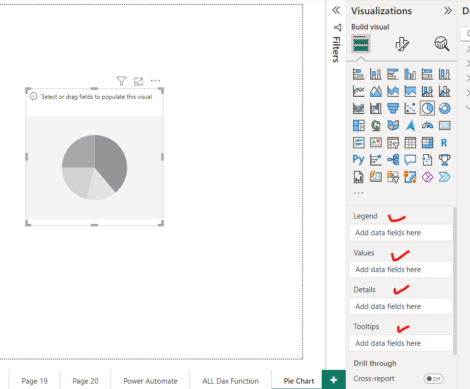 Pie chart visual in Power BI