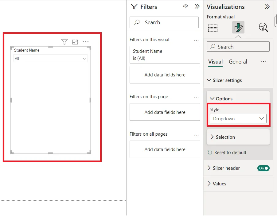 Slicer - A Filter in Power BI