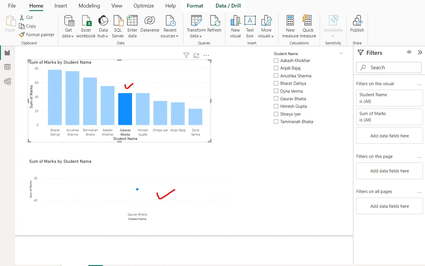 Slicer - A Filter in Power BI