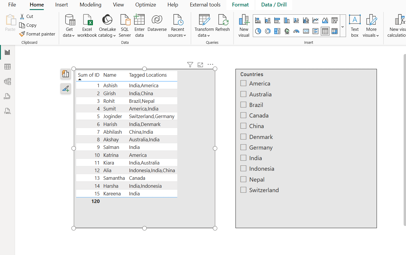 Using a Slicer to Filter Concatenated Column Using a Slicer to Filter Concatenated Column