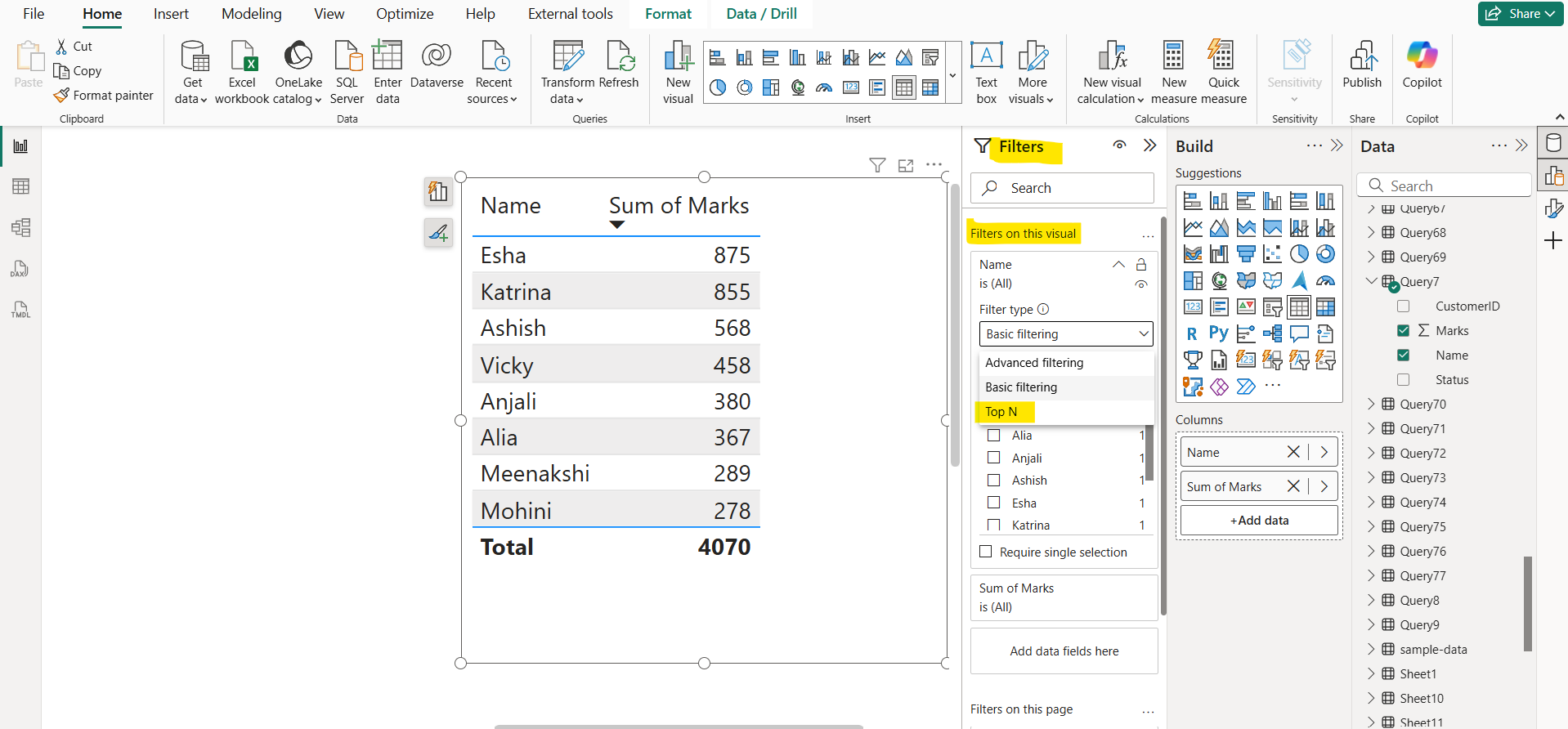 Top N Filter in Power BI Top N Filter in Power BI