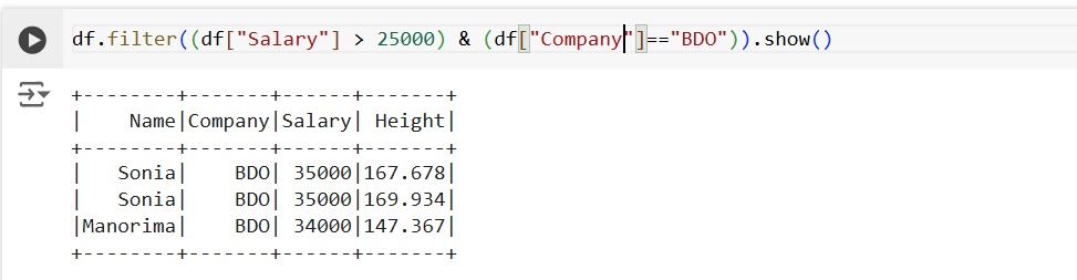 Filter Dataframe in PySpark Filter Dataframe in PySpark