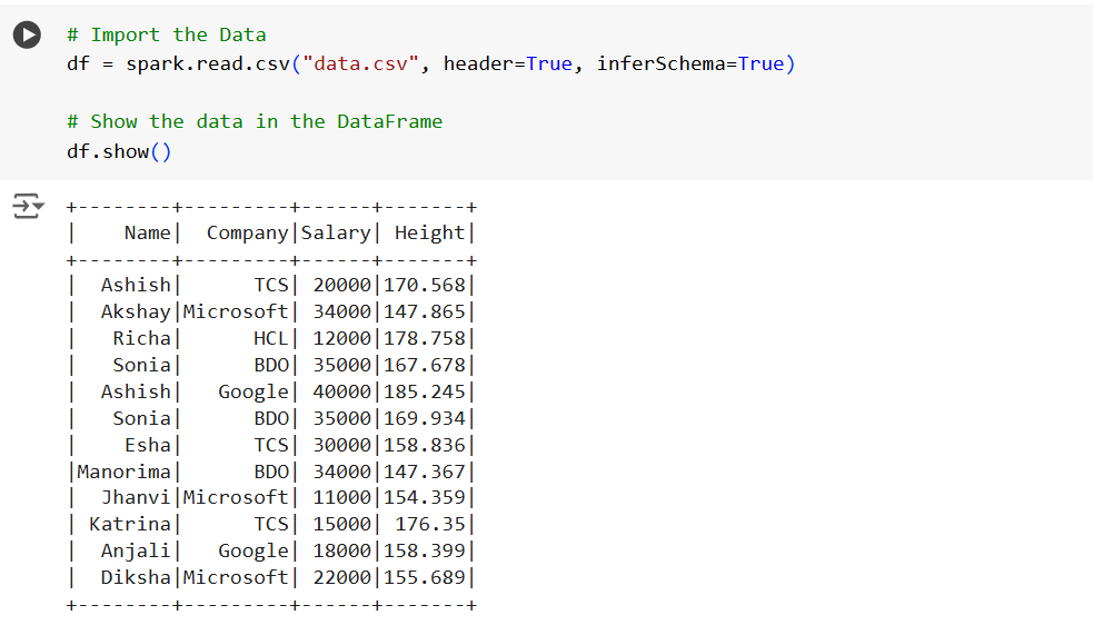Return DataFrame Columns in PySpark Return DataFrame Columns in PySpark