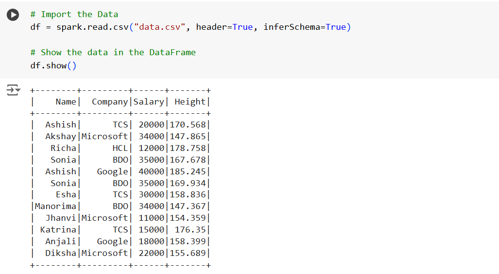 Select specific columns from dataframe in PySpark Select specific columns from dataframe in PySpark