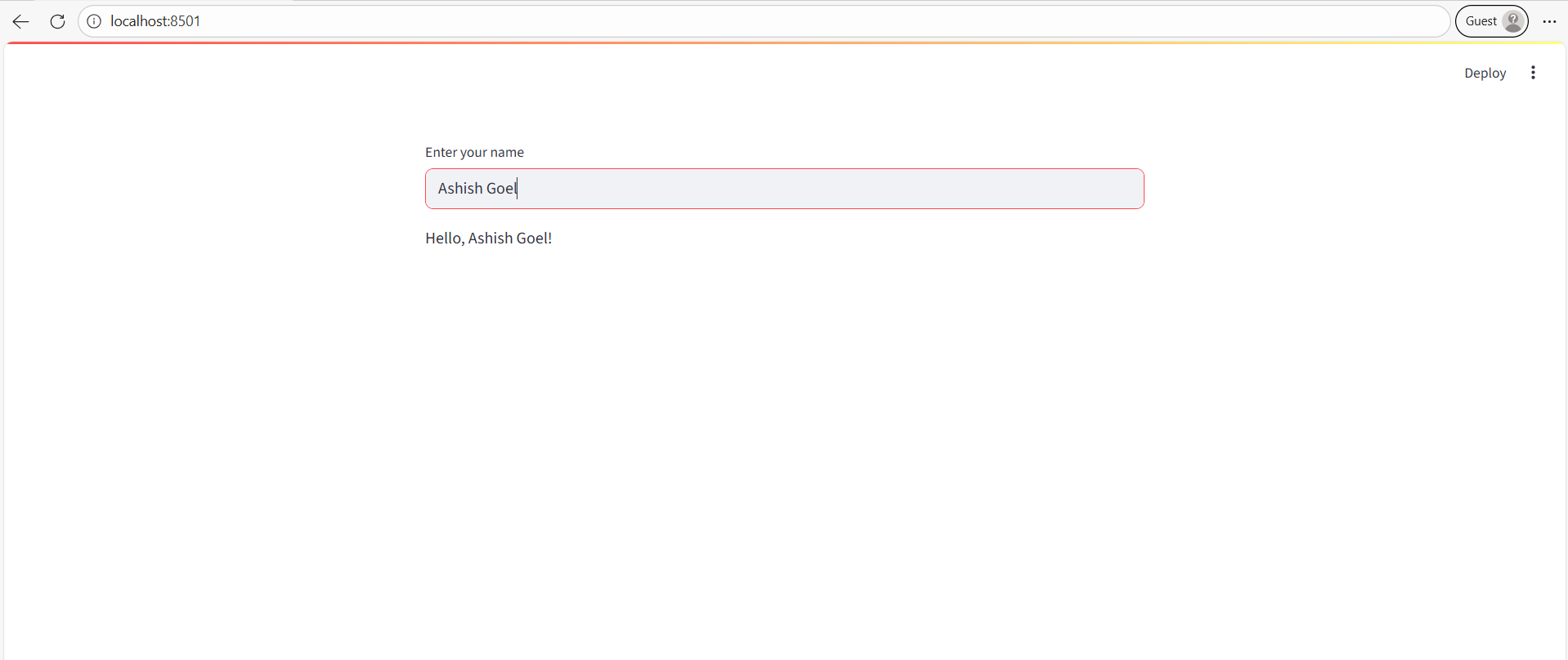 text_input widget in Streamlit text_input widget in Streamlit